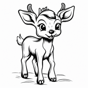 Friendly Baby Reindeer with Santa Claus Coloring Pages 4