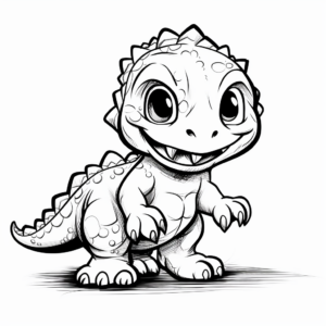 Friendly Baby T-Rex and Dinosaur Pals Coloring Pages 3