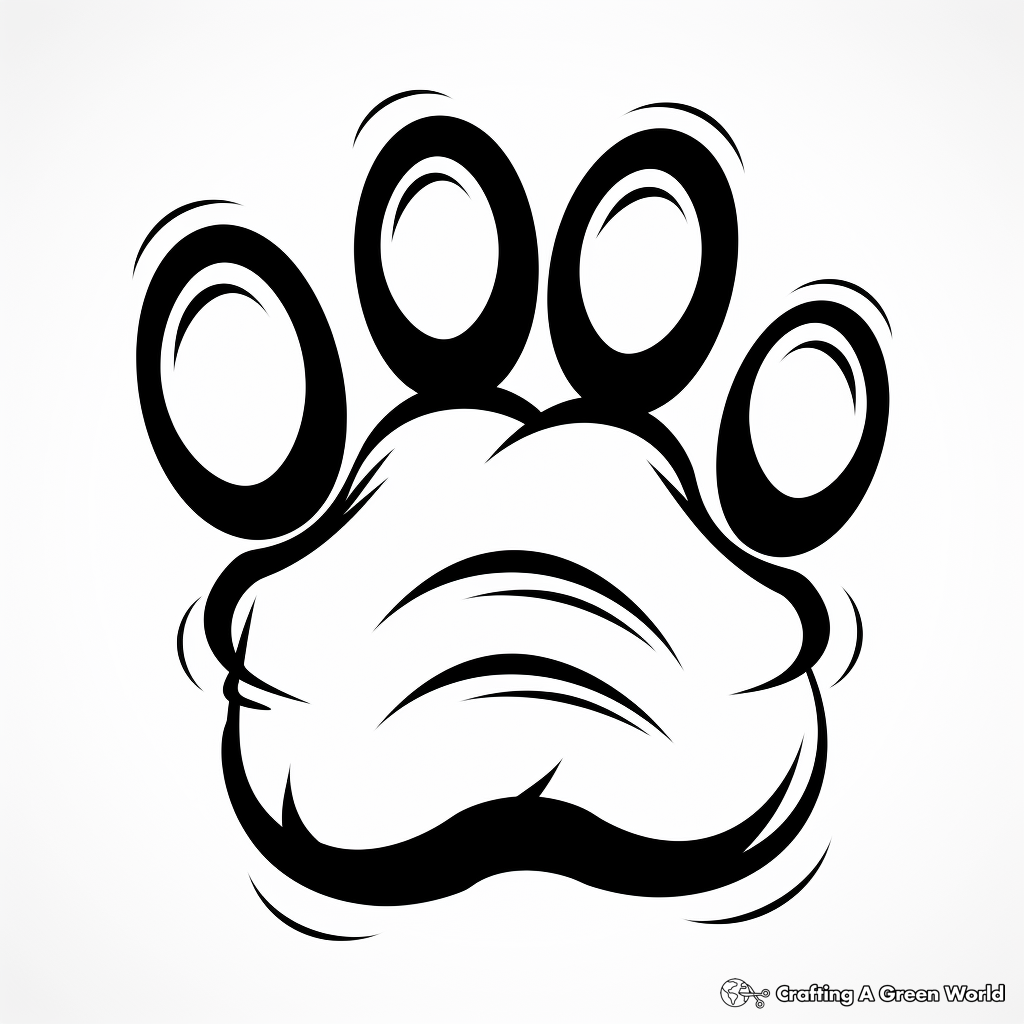 Friendly Bear Paw Print Coloring Pages for Kids 2