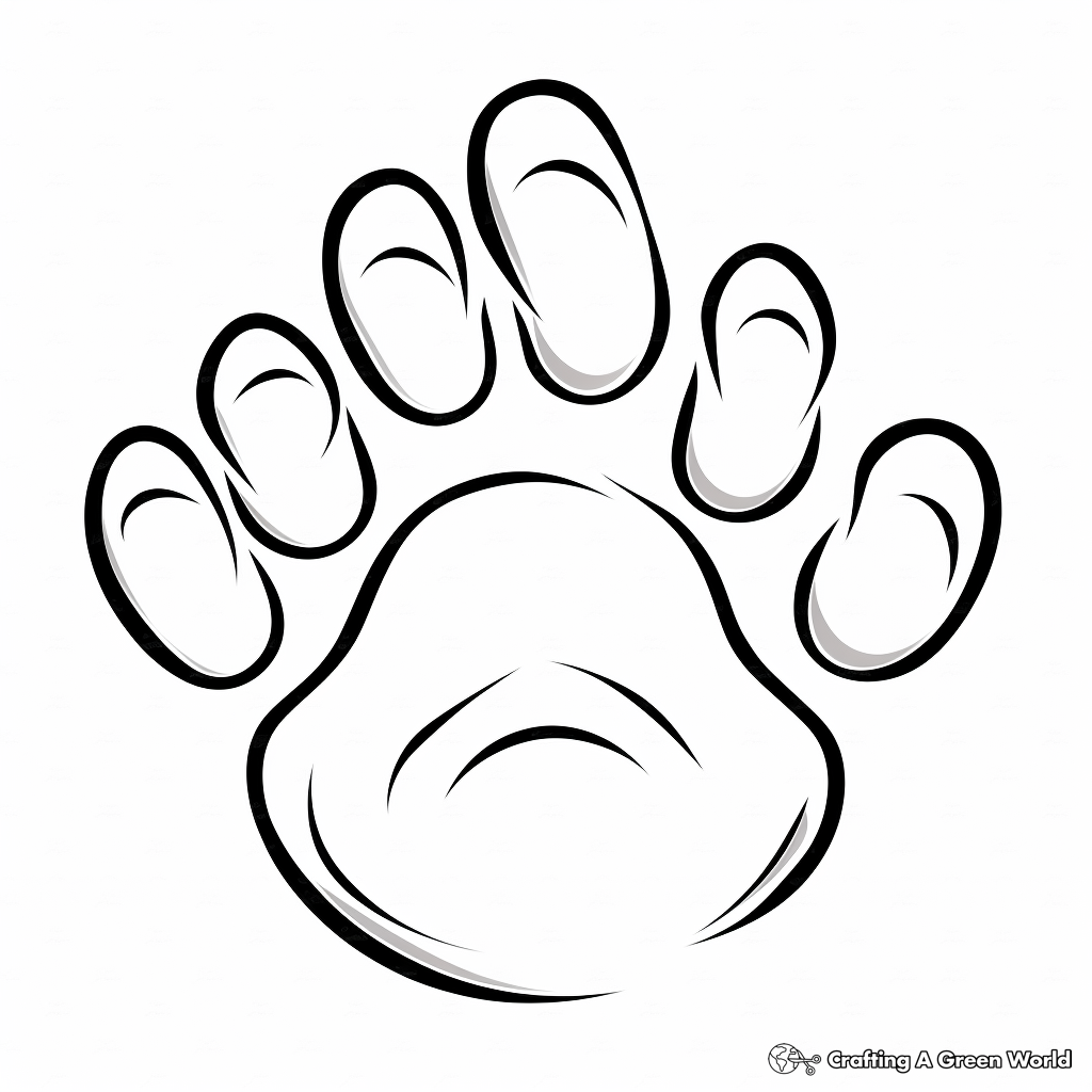 Friendly Bear Paw Print Coloring Pages for Kids 3