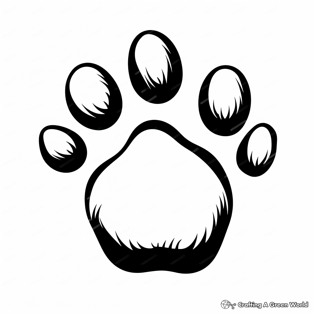 Friendly Bear Paw Print Coloring Pages for Kids 4