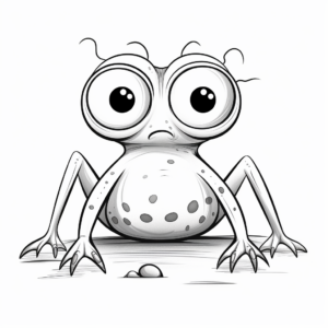 Friendly Big-Eyed Frog Coloring Pages 2