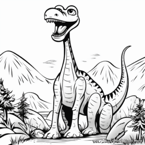 Friendly Brachiosaurus Coloring Sheets 2