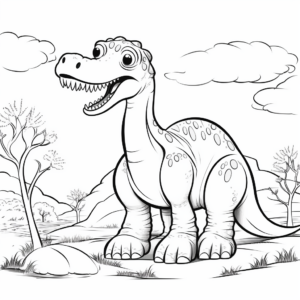Friendly Brontosaurus Coloring Pages 4