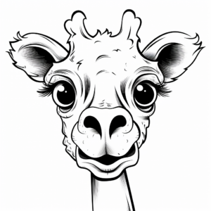 Friendly Camel Face Coloring Pages 1
