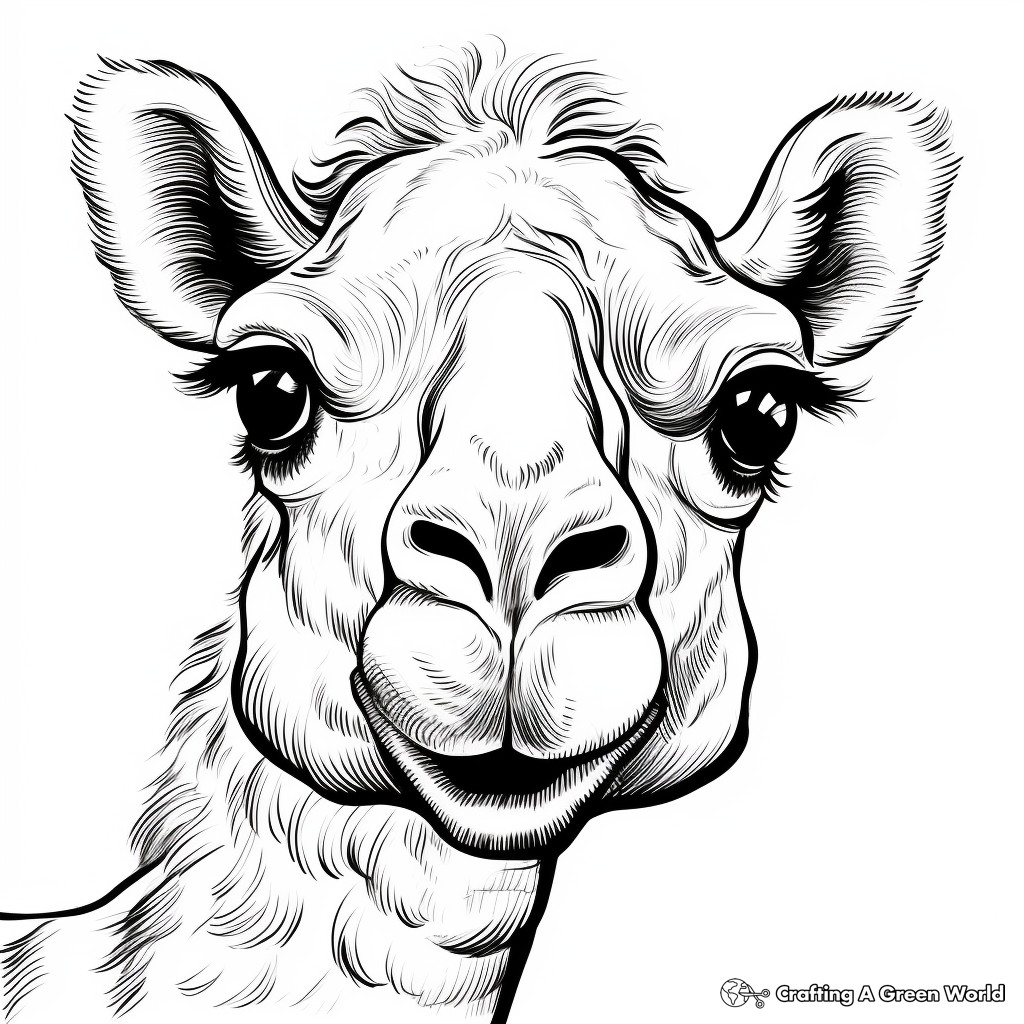 Friendly Camel Face Coloring Pages 2