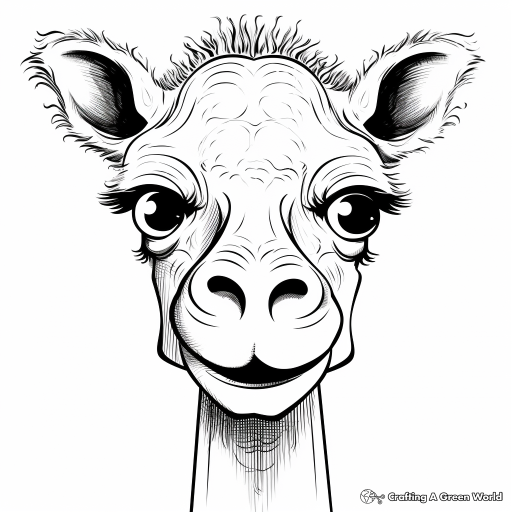 Friendly Camel Face Coloring Pages 3