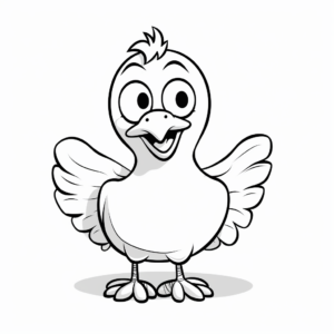 Friendly Cartoon Chicken Coloring Pages for Kids 2