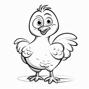 Friendly Cartoon Chicken Coloring Pages for Kids 3