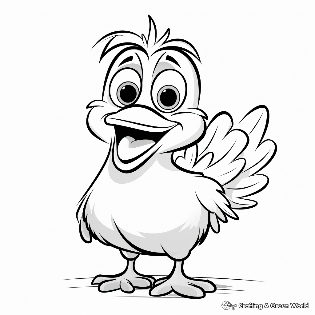 Friendly Cartoon Chicken Coloring Pages for Kids 4