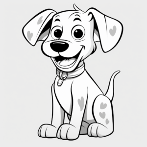 Friendly Cartoon Dog Coloring Pages 1