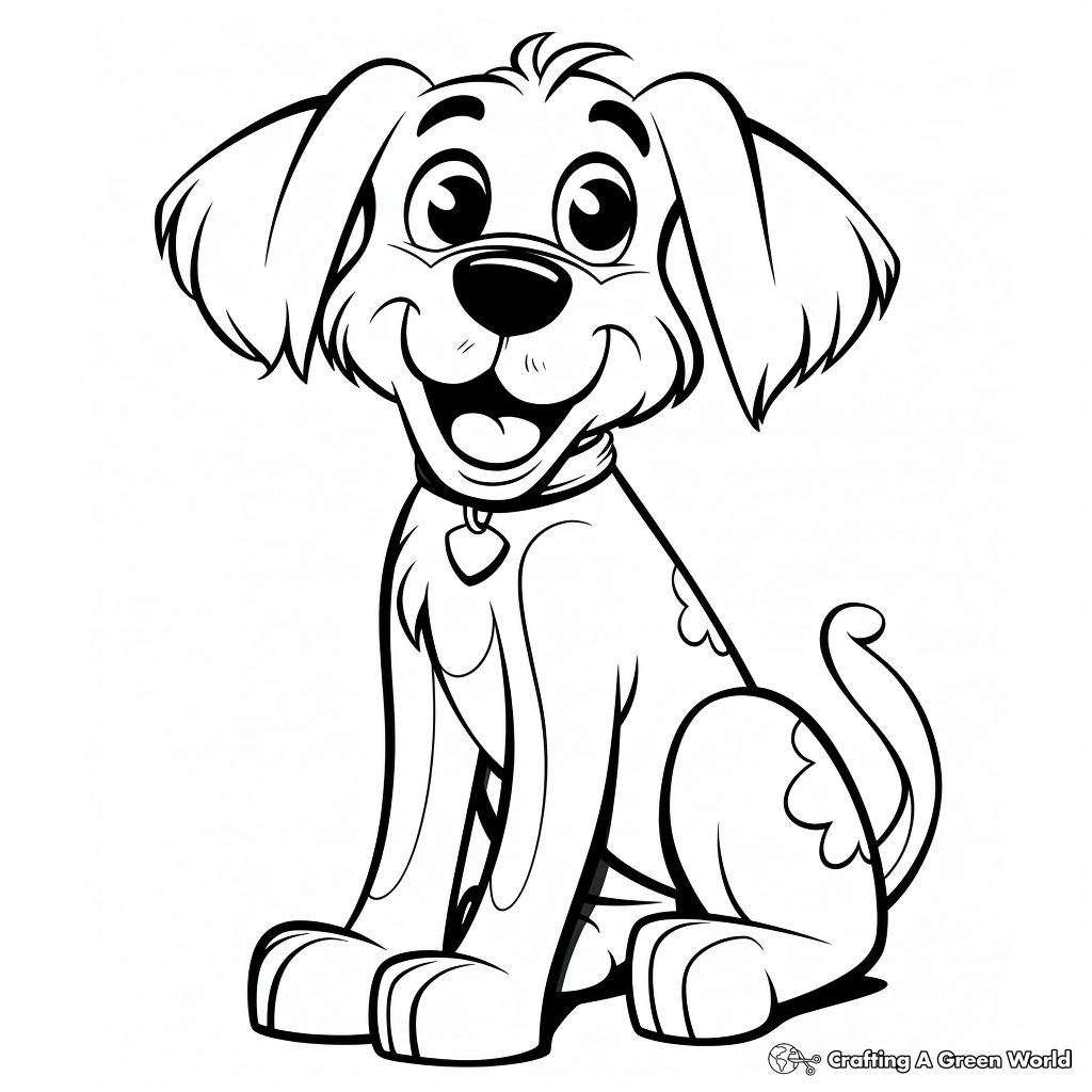 Friendly Cartoon Dog Coloring Pages 2
