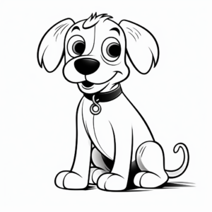 Friendly Cartoon Dog Coloring Pages 3