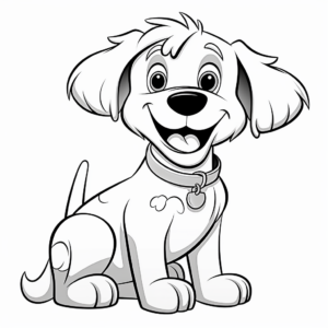 Friendly Cartoon Dog Coloring Pages 4