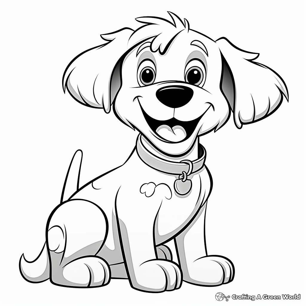 Friendly Cartoon Dog Coloring Pages 4