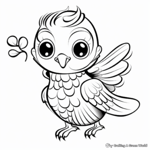 Friendly Cartoon Hummingbird Coloring Pages 1