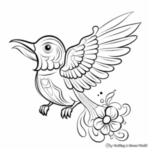 Friendly Cartoon Hummingbird Coloring Pages 2