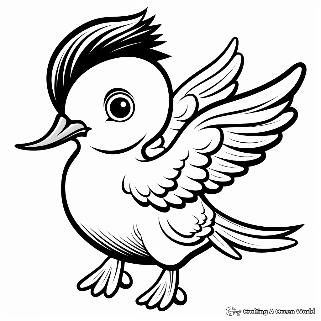 Friendly Cartoon Hummingbird Coloring Pages 3