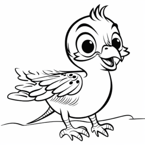 Friendly Cartoon Pheasant Coloring Pages for Children 2