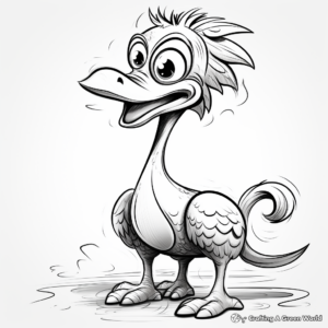 Friendly Cartoon Troodon Coloring Pages for Children 1