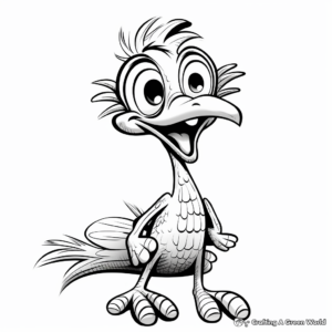 Friendly Cartoon Troodon Coloring Pages for Children 3