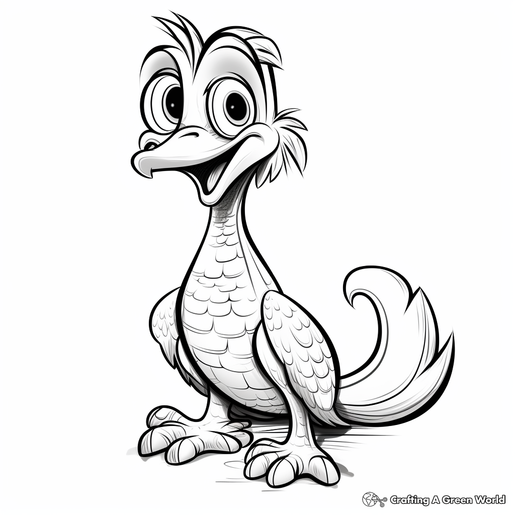 Friendly Cartoon Troodon Coloring Pages for Children 4