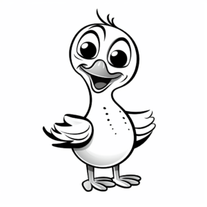 Friendly Cartoon Woodpecker Coloring Pages for Children 1