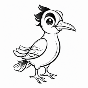 Friendly Cartoon Woodpecker Coloring Pages for Children 3