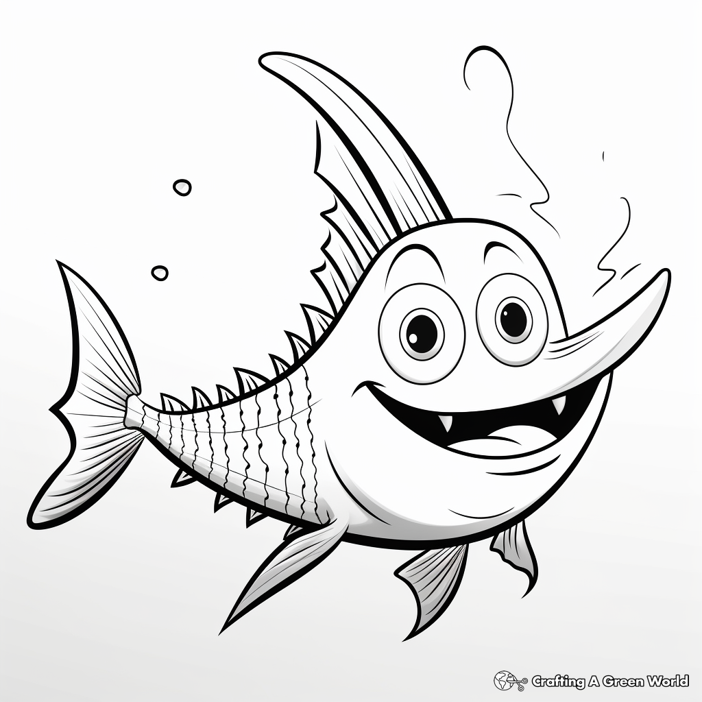 Friendly Clown Catfish Coloring Pages for Children 1