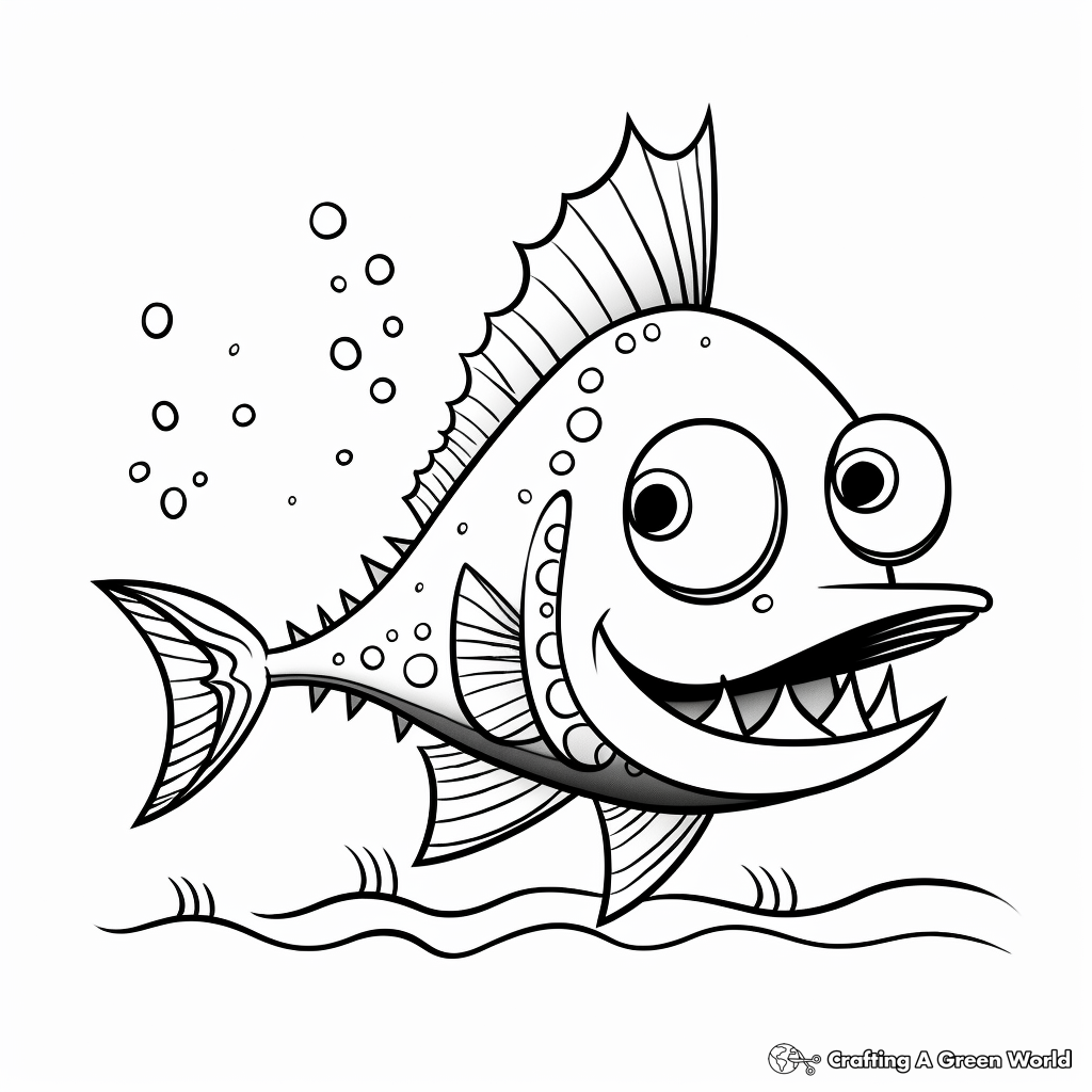 Friendly Clown Catfish Coloring Pages for Children 4