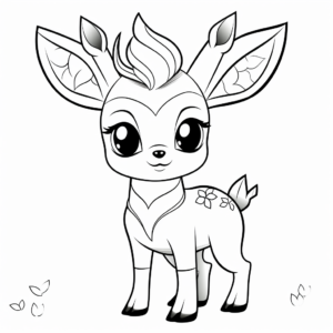 Friendly Deerling With Trainers Coloring Pages 4