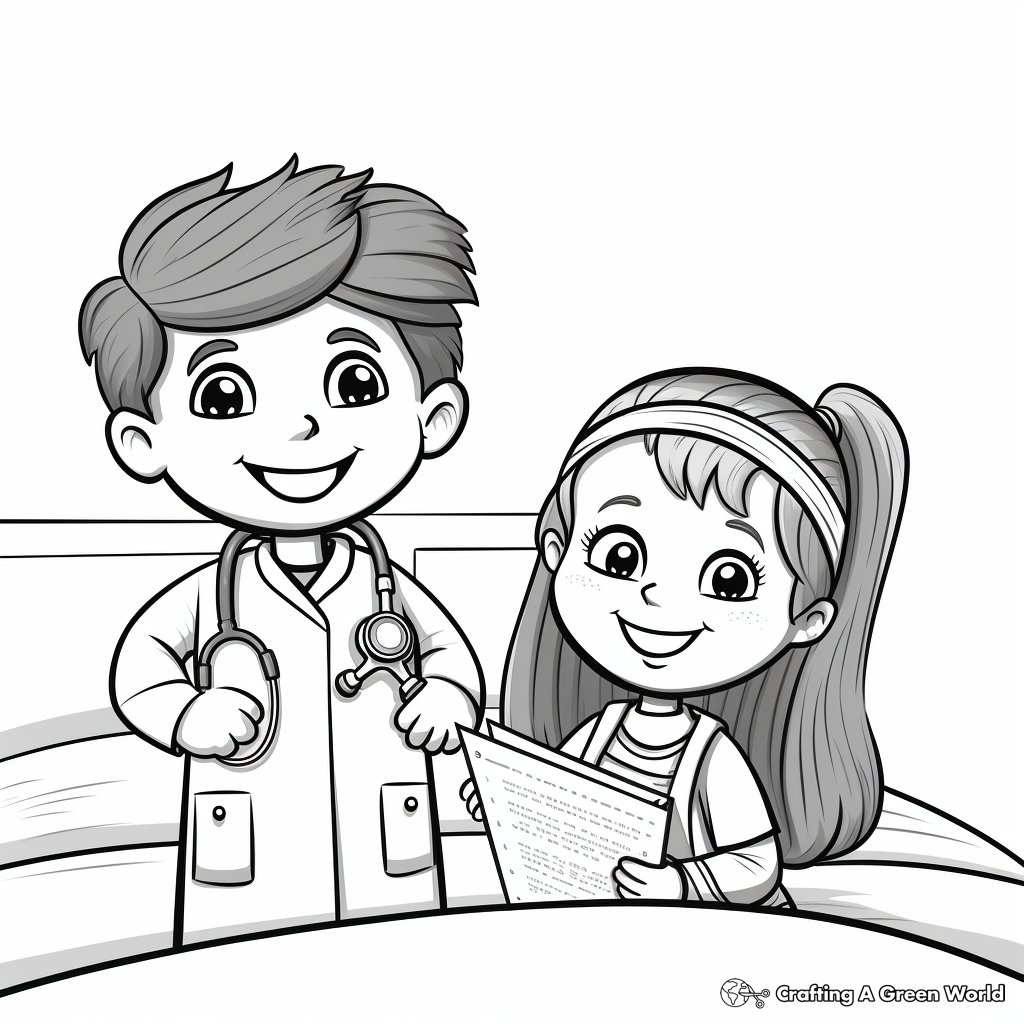 Friendly Doctor Get Well Soon Coloring Pages 1
