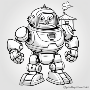Friendly Domestic Robot Coloring Pages 1