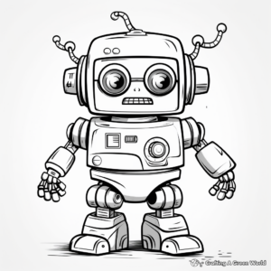 Friendly Domestic Robot Coloring Pages 3