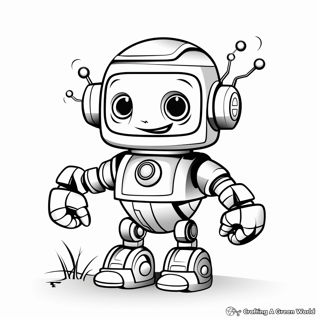 Friendly Domestic Robot Coloring Pages 4