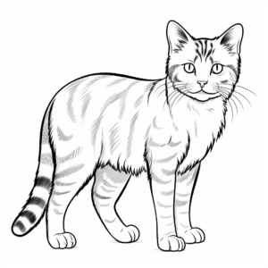 Friendly Domestic Shorthair Cat Coloring Pages 2