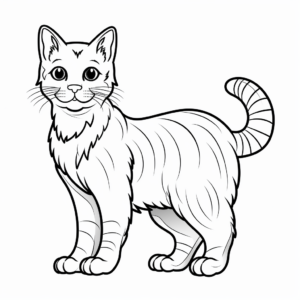 Friendly Domestic Shorthair Cat Coloring Pages 3