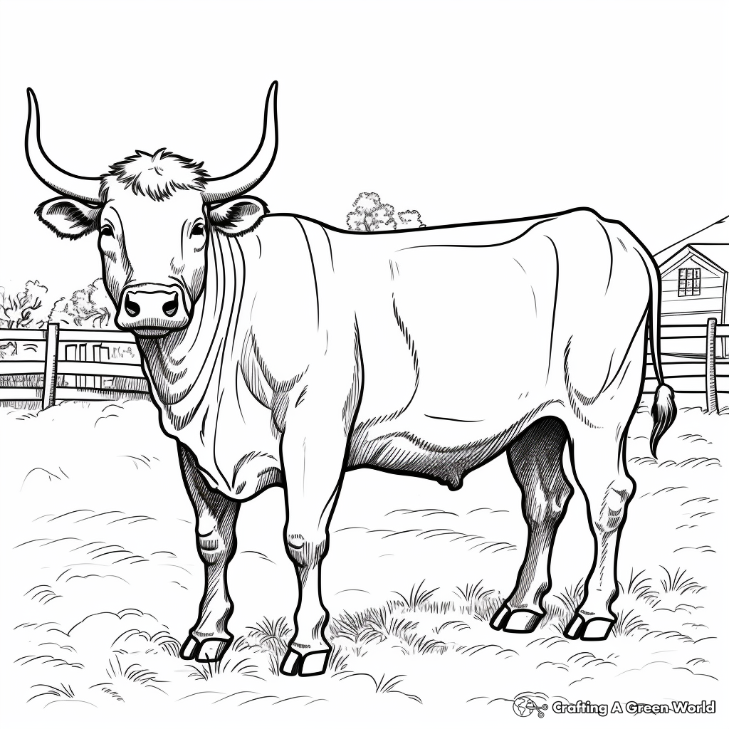 Friendly Farm Bull Coloring Pages 3