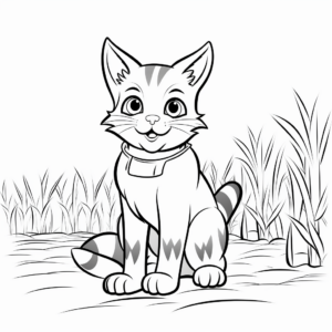 Friendly Farm Cat Coloring pages 3