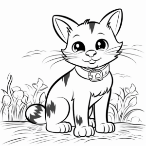 Friendly Farm Cat Coloring pages 4