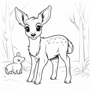 Friendly Forest Deer Coloring Pages 2