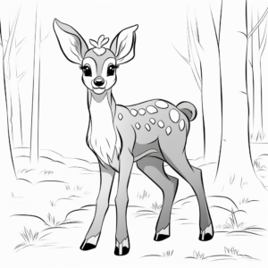 Friendly Forest Deer Coloring Pages 3