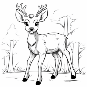 Friendly Forest Deer Coloring Pages 4