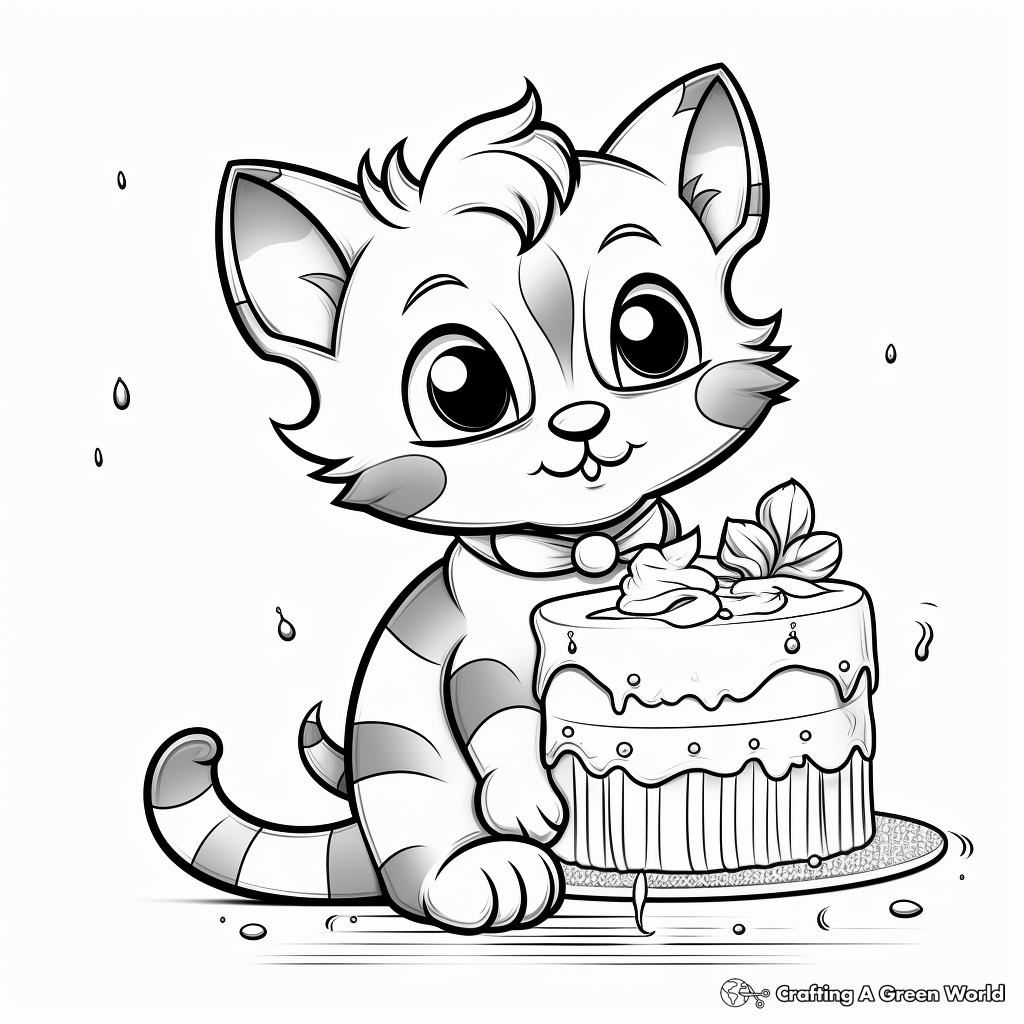 Friendly Kitten Baker Coloring Pages 4