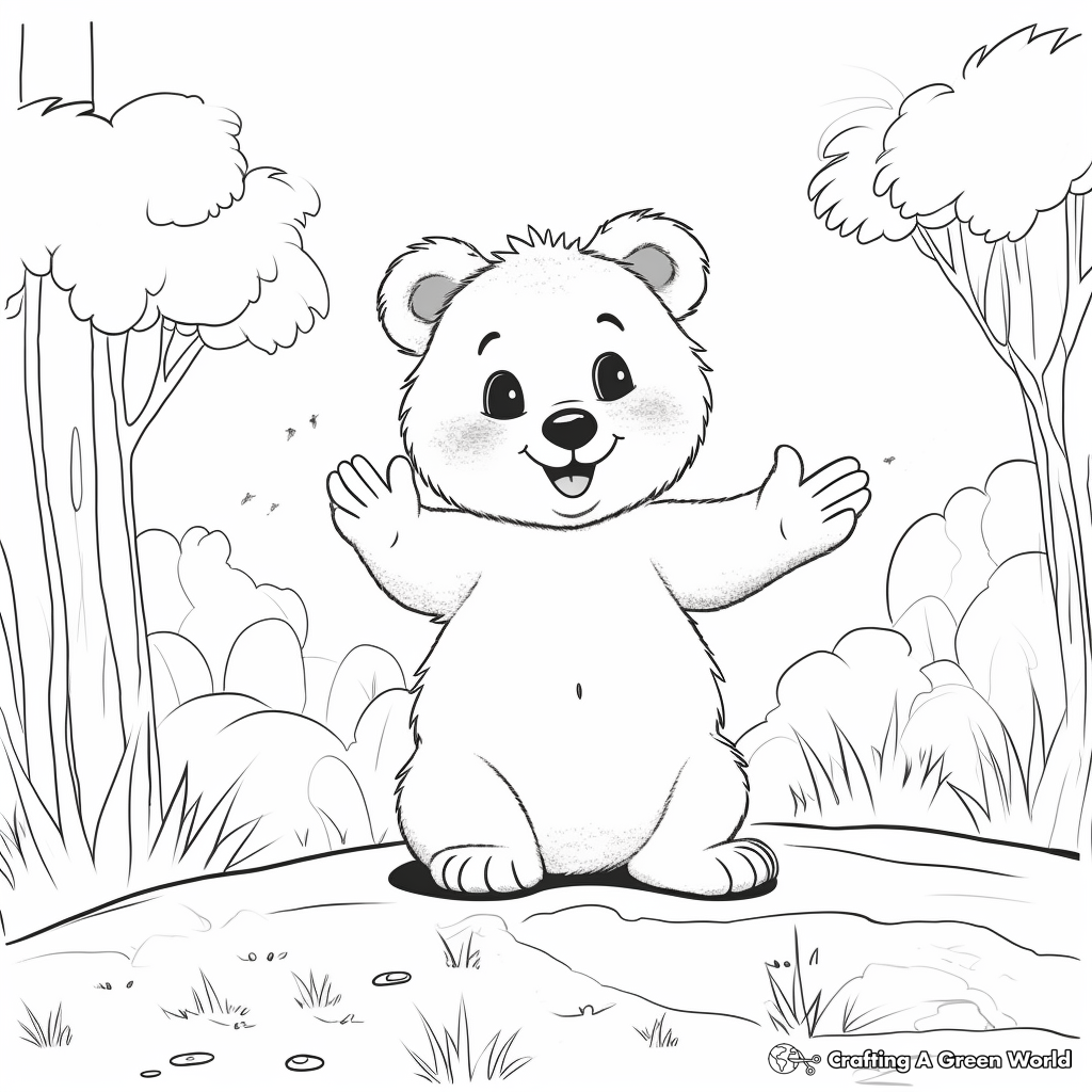 Friendly Quokka Waving Hello Coloring Pages 4