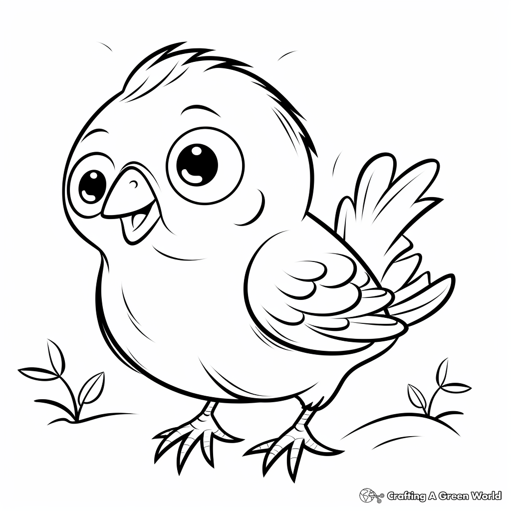 Friendly Robin Bird Coloring Pages for Children 1