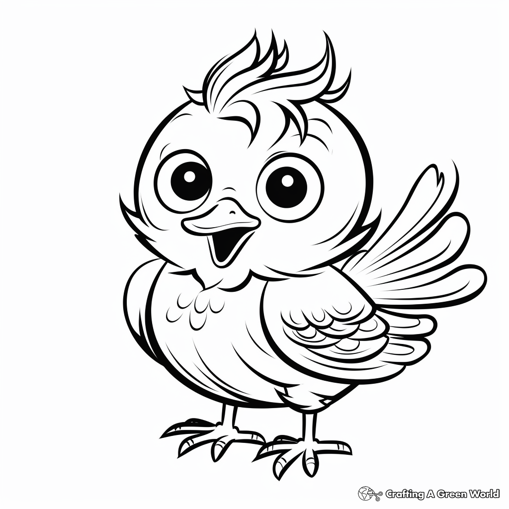 Friendly Robin Bird Coloring Pages for Children 2