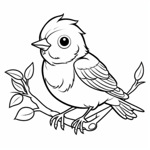 Friendly Robin Bird Coloring Pages for Children 4