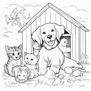 Friendly Shelter Animals Coloring Sheets 2