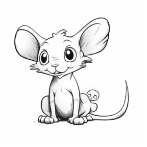 Friendly Sphynx Cat and Mouse Coloring Pages 1